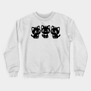 3 Kawaii Kittens Looking At Each Other Crewneck Sweatshirt